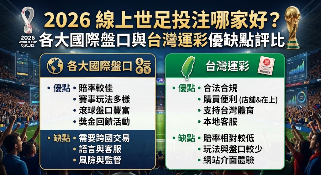 各大國際盤口與台灣運彩優缺點評比 各大國際盤口與台灣運彩優缺點評比