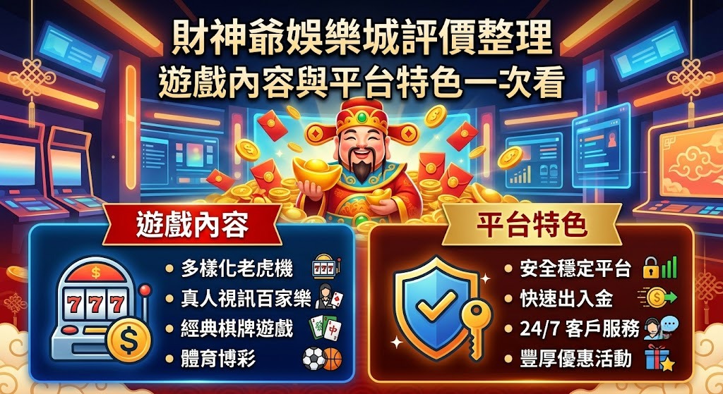 財神爺娛樂城評價公開，遊戲內容與平台特色一次看懂！